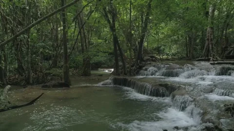 Huai Mae Khamin Waterfall Video stock 153139532