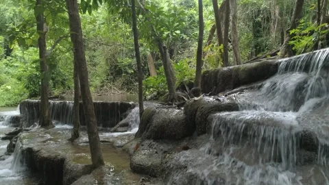 Huai Mae Khamin Waterfall Video stock 153139928