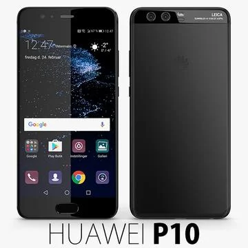 Huawei P10 Black 3D Model