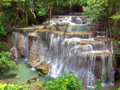 Huay Mae Kamin Waterfall Stock Photos