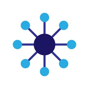 Hub, analytics or contact icon, flat style 스톡 일러스트