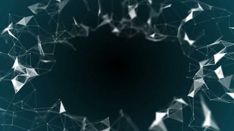 Hub of attention. Depth of field. Deep blue background. Technological abstract Stock Footage 96641655