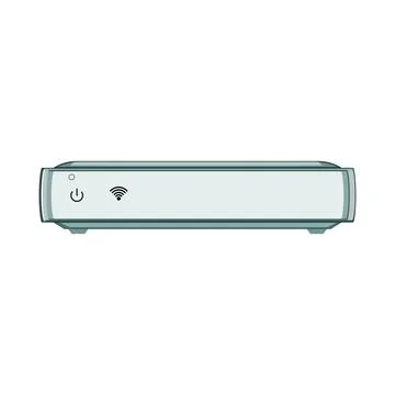Hub dsl modem cartoon vector illustration Stock Illustration