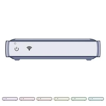Hub dsl modem cartoon vector graphic 库存插图