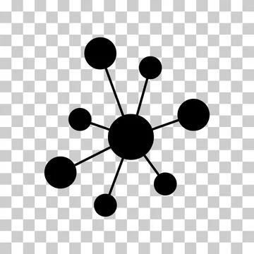Hub flat network icon, connect structure vector symbol isolated background, t Illustrazione stock