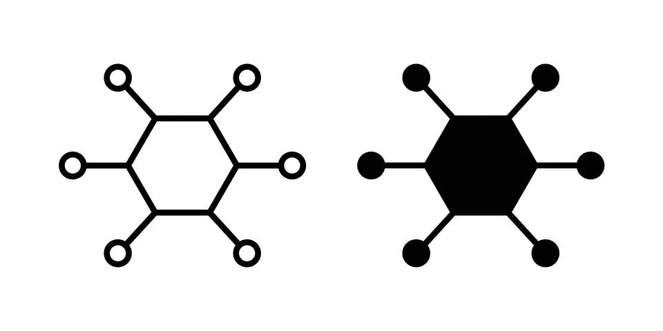 Hub icon linear versions pack on white background Stockillustratie