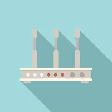 Hub modem icon flat vector. Computer wlan イラスト素材