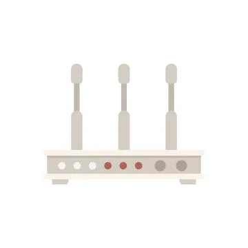 Hub modem icon flat vector. Computer wlan 스톡 일러스트