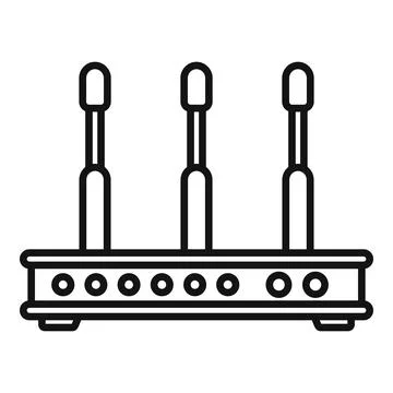 Hub modem icon outline vector. Computer wlan Illustrazione stock