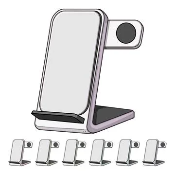 Hub multi device charging station cartoon vector graphic Stockillustratie