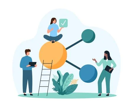 Hub network connection, data organization of communication structures by tiny イラスト素材