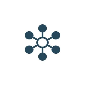 Hub network connection isolated minimal flat line icon. Stock Vector Stock Illustration