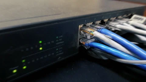 Hub technology with embedded Unshielded Twisted Pair Stock Footage 156733064