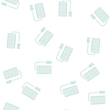 Hub usb glyph seamless pattern Stock Illustration