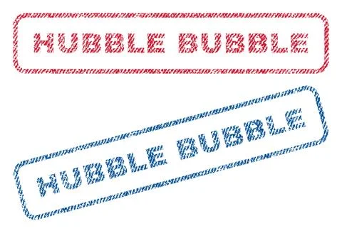 Hubble Bubble Text Textile Seal Stamp Watermarks Stock Illustration