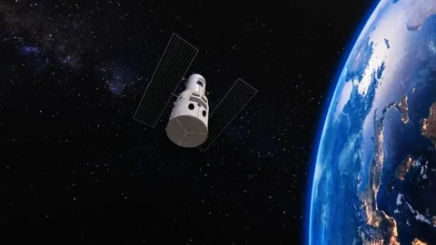 Hubble Space Telescope orbiting Earth Stock Footage 328659157