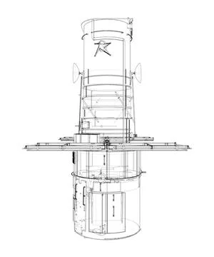 Hubble space telescope. Sattellite Stock Illustration