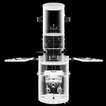 The Hubble Space Telescope. X-Ray render Illustrazione stock