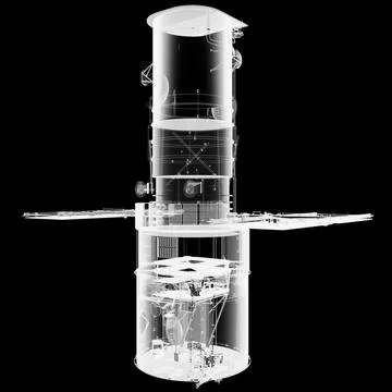 The Hubble Space Telescope. X-Ray render Illustrazione stock