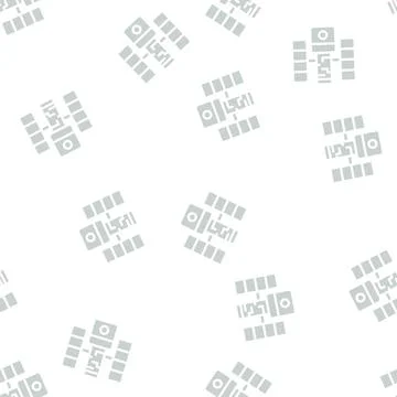 Hubble telescope glyph vector seamless pattern Illustrazione stock