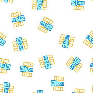 Hubble telescope vector seamless pattern Stock Illustration
