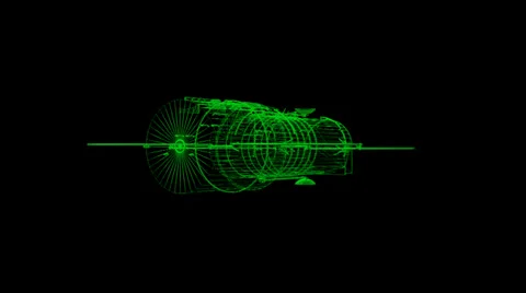 Hubble Wireframe Video stock 36043069