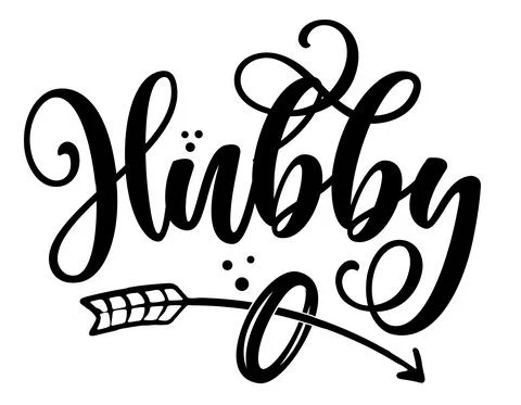 Hubby word - Black hand lettered quotes with diamond rings Illustrazione stock