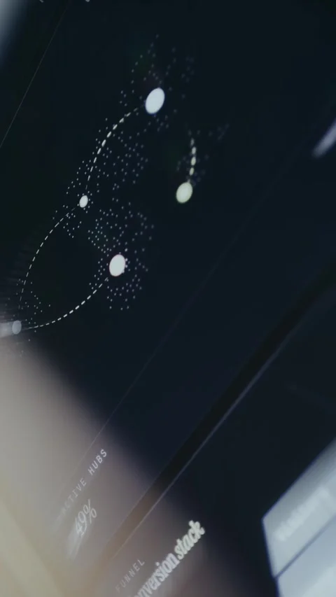 Hubs connected by dashed lines across a map Vídeo Stock 334466545