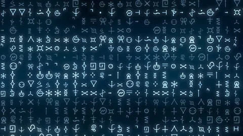 HUD 1034: Heads Up Display Element of Scrolling Text and Code Stock Footage 121236622