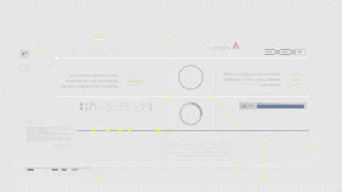 HUD 2GFX Technology infographic elements appearing Sci Fi 2D texture. Stock Footage 306593082