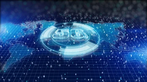 HUD, 5G connectivity of digital data and conceptual futuristic information Stock Footage 114308906