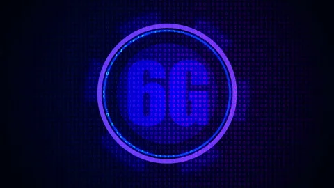 HUD 6G Technology Video Background Stock Footage 343495348