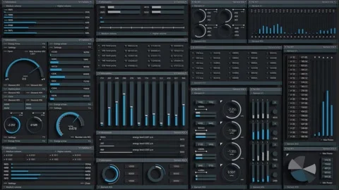 HUD abstract Sci Fi technological template. Animated texture for broadcast futur Stock Footage 184968029