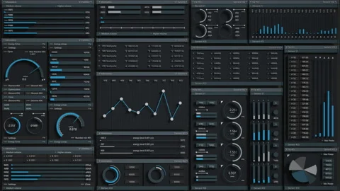 HUD abstract Sci Fi technological template. Animated texture for broadcast futur Stock Footage 186928056