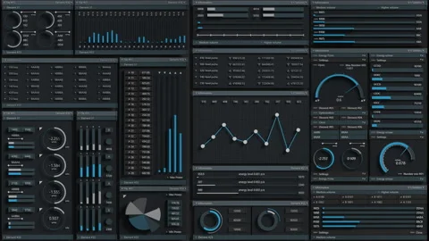 HUD abstract Sci Fi technological template. Animated texture for broadcast futur Stock Footage 186930347