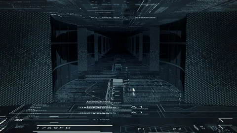 HUD abstract zoom in.3D generated. Stock Footage 134855215