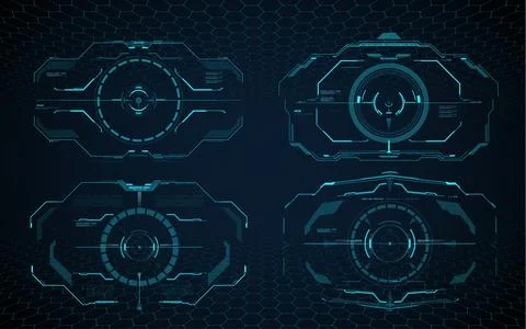 HUD aim control frame interface, target screen Stock Illustration