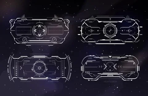 HUD aim control frame interface, target screen Stock Illustration