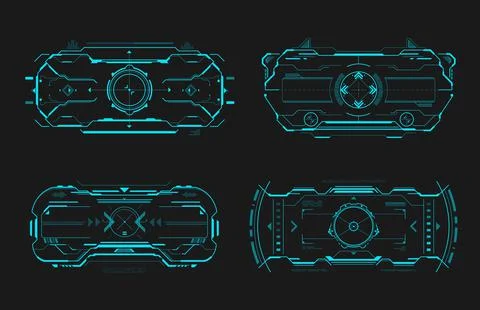 HUD aim control frame interface of target screen Stock Illustration