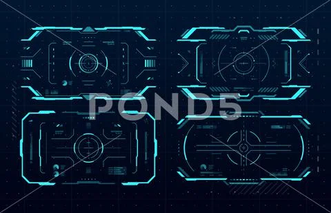 HUD aim control frame interface, target screen ui ~ Clip Art #164808131