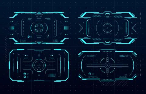HUD aim control frame interface, target screen ui Stock Illustration