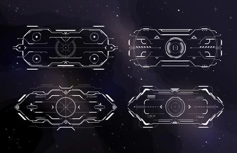 HUD aim control frame interface futuristic target Stock Illustration