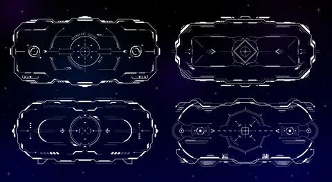 HUD aim control frame interface, futuristic game Stock Illustration