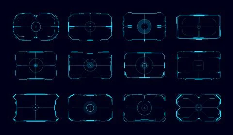HUD aim control frames, ui or game interface Stock Illustration