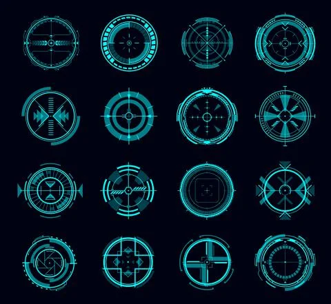 HUD aim control interface, target or navigation 스톡 일러스트