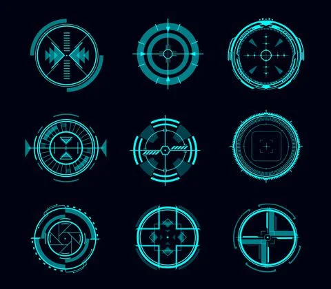 HUD aim control, target and navigation interface Stock Illustration