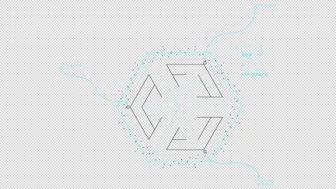 HUD for alien style interface on the alpha channel. Stock Footage 251989948