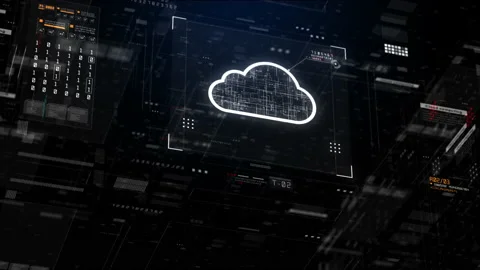 HUD and Cloud Computing Digital Data Network Connection, Stock Footage 158341483