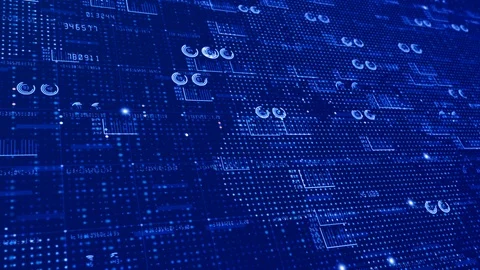 HUD and text elements infographic digital data abstract motion background for Stock Footage 109254684