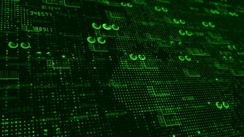 HUD and text elements infographic digital data abstract motion background for Stock Footage 109255650